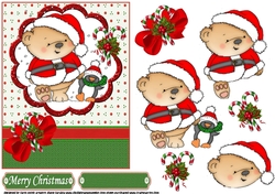 Santa Ted and penguin go for a walk