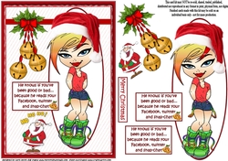Teen Diva and Santa quick card