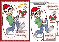 Teen boy and Santa quick card