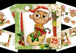 7x7 Owl brings Christmas joy mini kit