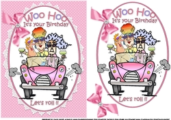 Stella and friends are ready to roll quick card