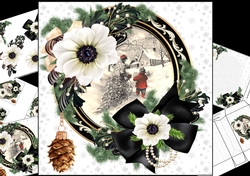 8x8 black white and gold Christmas mini kit 2