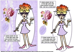Rita lets out a little wine for her birthday quick card