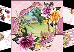 8x8 Cotswold farm with dahlia mini kit