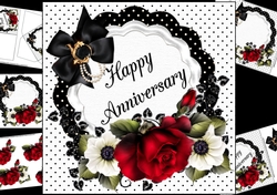 8x8 monochrome happy anniversary with roses mini kit