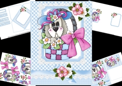 Poppy in the flower basket birthday/thank you mini kit