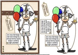 Gus has a drink or two on his birthday quick card