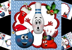 8x8 Laughing because its Christmas Ten pin bowling mini kit