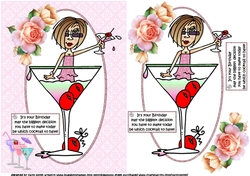 J.J has cocktails for her birthday quick card