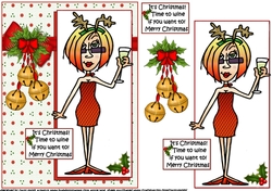 J.J Its Christmas time to wine quick card