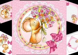 8x8 little mouse with flowers for you mini kit