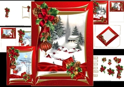Ribbon wrap Christmas choice of 2 scenes mini kit 1