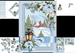 Christmas ribbon wrap church scene 1