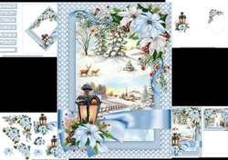 Christmas ribbon wrap church scene 2