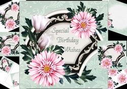 8x8 summer flowers with art deco frame mini kit