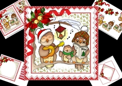 7x7 The Owl family Christmas Carol mini kit 2