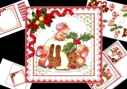 7x7 Christmas pudding mice mini kit