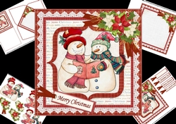 7x7 snow couple singing Carols mini kit