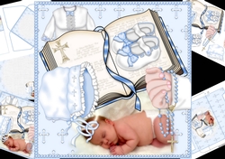 8x8 sweet angel boy Christening day mini kit