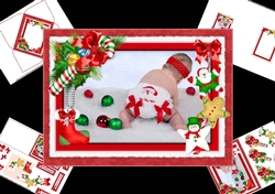 Baby girls first Christmas buttons and bows mini kit