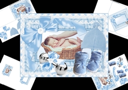 new baby boy in basket mini kit