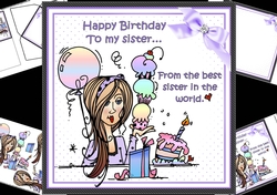 8x8 happy birthday to my sister mini kit