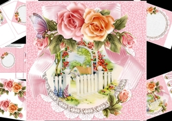 8x8 country cottage with spring roses mini kit