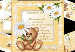 8x8 daisy bear with generic wishes mini kit
