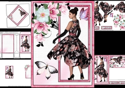 Fashionista with flowers and butterflies 2