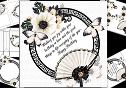 8x8 flowers and butterflies with birthday verse 2 mini kit