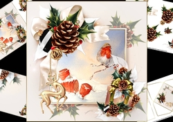 8x8 white Christmas with robins mini kit