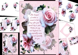 beautiful roses with choice of verse mini kit