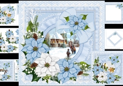 8x8 vintage Christmas choice of two scenes mini kit