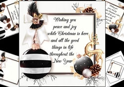 8x8 black white and gold Christmas with verse mini kit