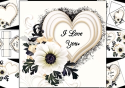 8x8 Monochrome hearts and flowers mini kit