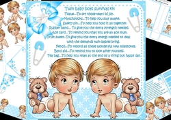 8x8 twin baby boys survival kit mini kit