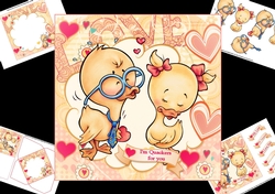 7x7 Love ducks Valentine mini kit