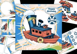 7x7 fun tug boat birthday 2 mini kit