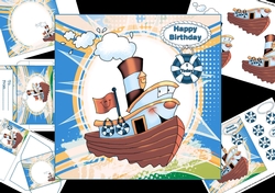 7x7 fun tug boat birthday 3 mini kit