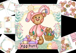 7x7 cute Easter bunny egg hunt mini kit