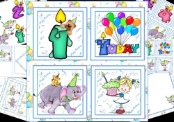 8x8 happy birthday age 1,2,3,4, mini kit