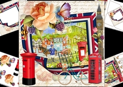 8x8 The English country village scene with roses 2 mini kit
