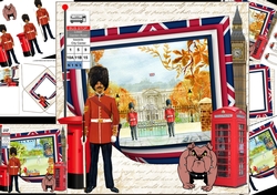 8x8 The English scene with bulldog choice of 2 scenes mini kit