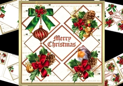 8x8 red green and gold Christmas mini kit