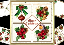 8x8 red green and gold Christmas 2 mini kit