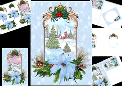 vintage Christmas church choice of scenes 2 mini kit