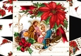 8x8 Poinsettia and robin with Christmas scene 2