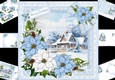 8x8 Blue Christmas snowy house scene mini kit