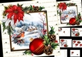 8x8 Snowy house with Robin scene choice of two mini kit