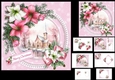 7x7 Pink Christmas church with amaryllis choice of two mini kit
